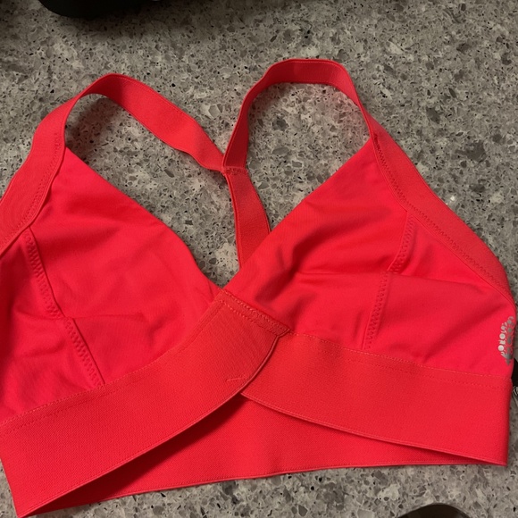 Free People NWT End Game Sportsbra - Neon Coral V-Neck and Wide Straps 🪸 - Picture 5 of 5